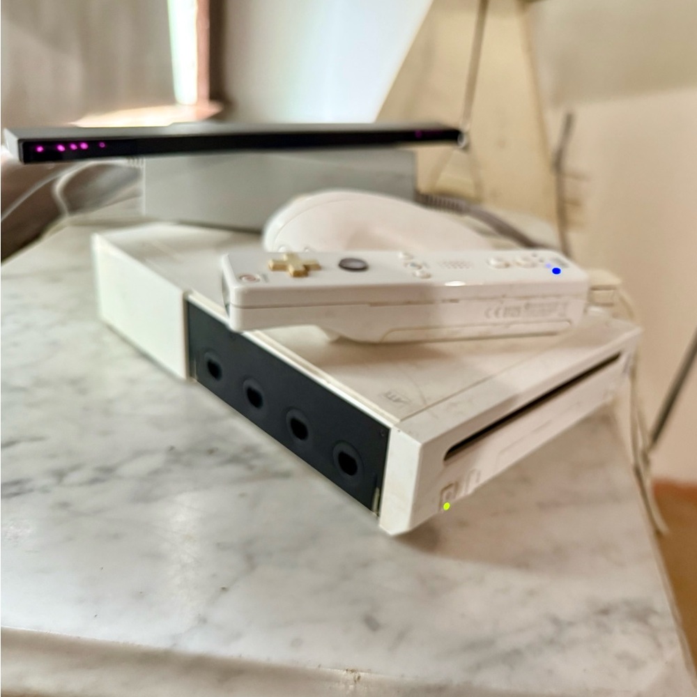 White Gaming Console with Accessories